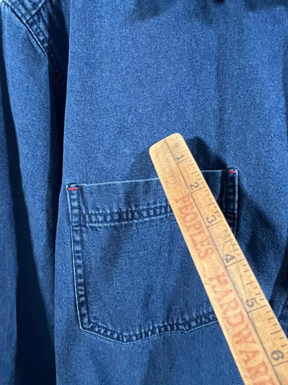 VTG 90s Levis Red Tab Blue Denim Shirt Button Down Long Sleeve Men’s LARGE Y2K